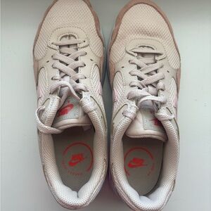 Nike Pink and Beige Women's Air Max Style Sneakers